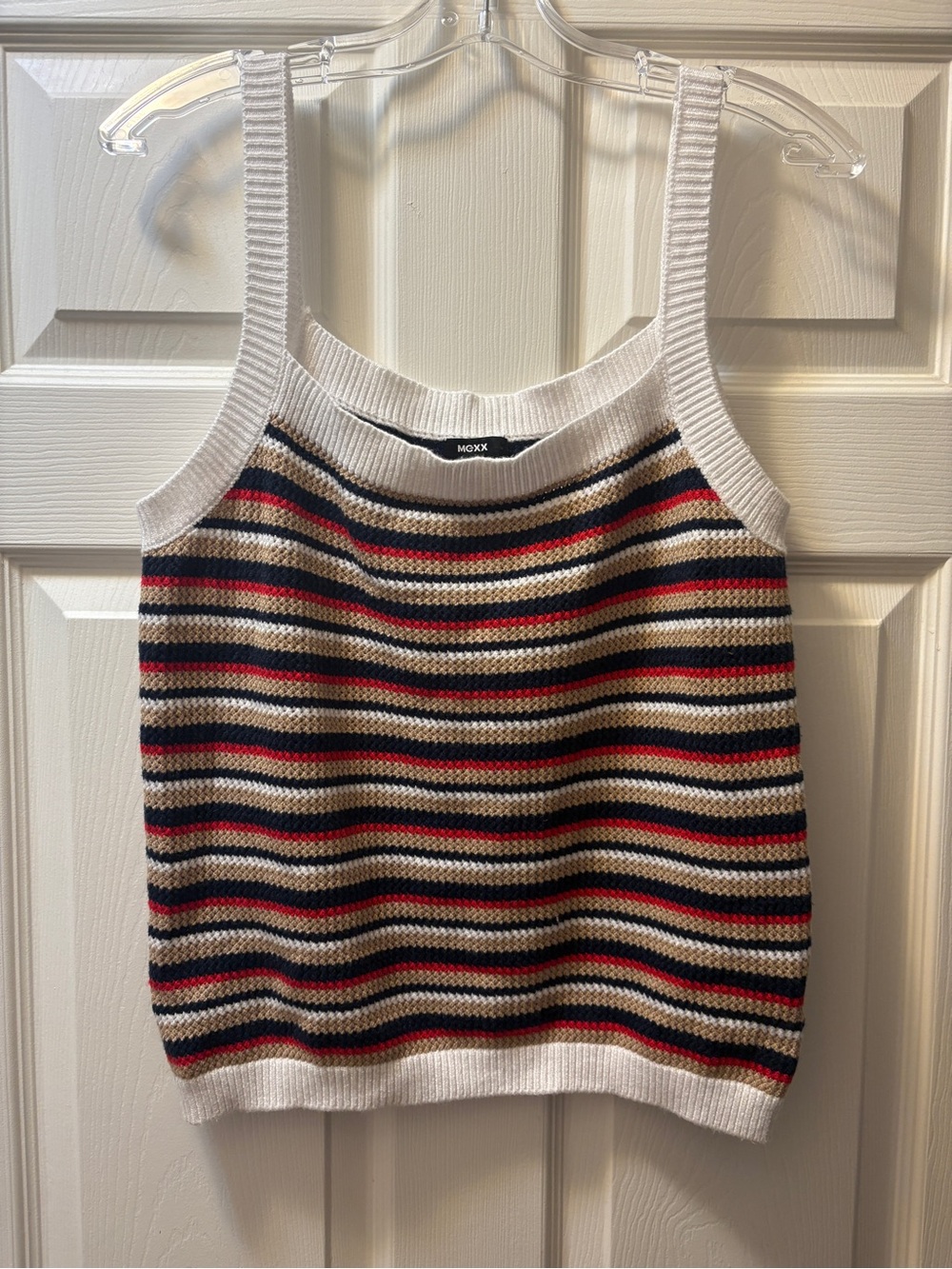 Mexx Multi-Color Striped Crochet Knit Tank Top - Size Large